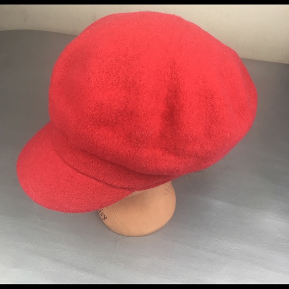 Kate Landry Accessories - Kate Landry red wool news boy cap